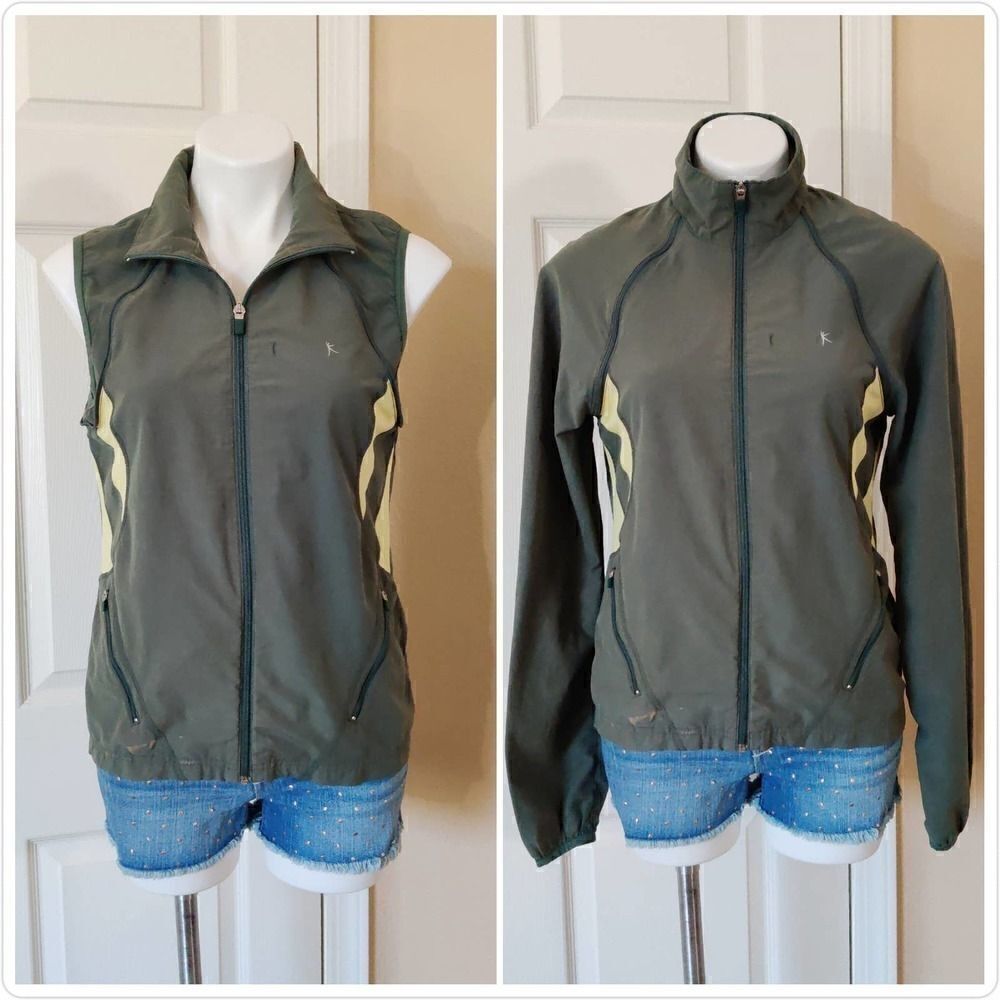 Danskin Now convertible windbreaker green sz M